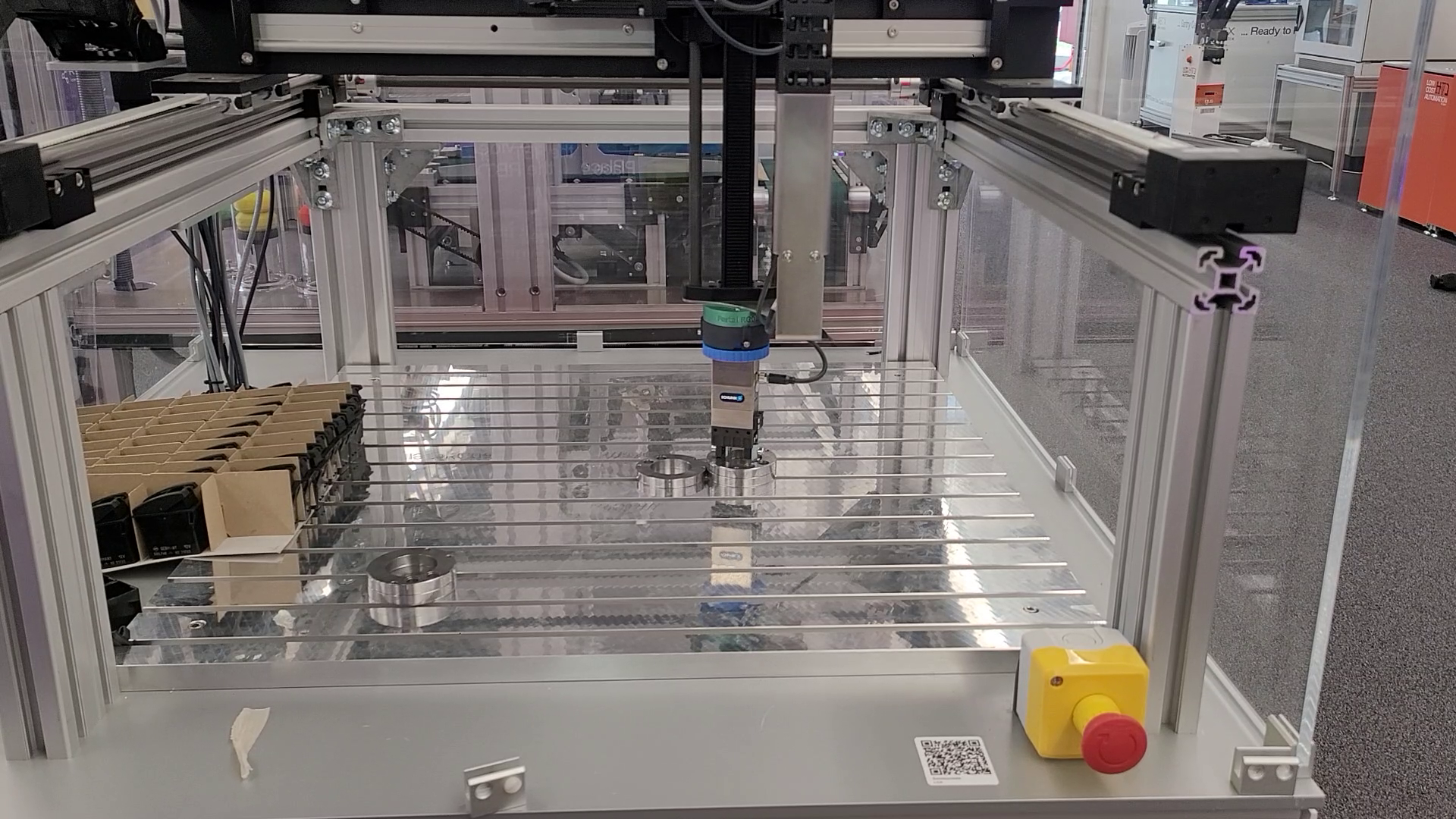 Automated stacking and unstacking of metal rings with a room gantry